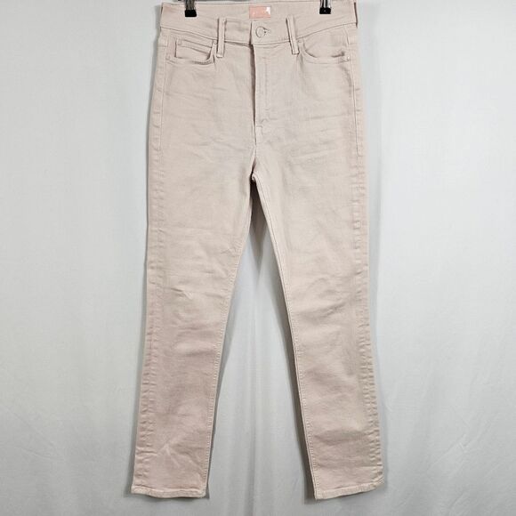 Mother The Dazzler Mid Rise Straight Jeans in Pale Peach - Size 28 - Picture 1 of 10